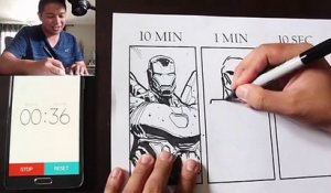 Un artiste dessine Iron Man