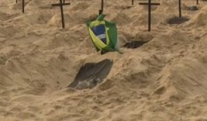Coronavirus: Cent tombes creusées sur la plage de Copacabana