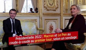 Présidentielle 2022 : un sondage place Macron et Le Pen au coude à coude