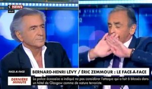 Regardez le violent accrochage hier soir sur CNews entre Eric Zemmour et Bernard-Henri Levy lors de leur face à face : "Je m'en fou de votre camps avec les réfugiés. Ils n'ont qu'à rentrer chez eux !"