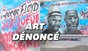 À Stains, la fresque contre les violences policières recouverte de graffitis