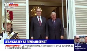 Jean Castex rencontre Gérard Larcher, le président du Sénat