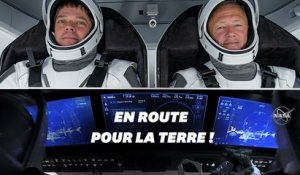 A bord de la capsule SpaceX, deux astronautes américains en route pour la Terre