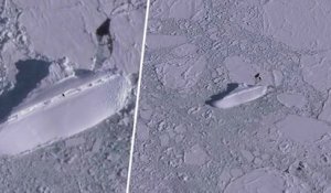 Un mystérieux bateau de 120m de long couvert de glace repéré en Antarctique