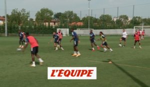 L'entraînement des Lyonnais trois jours avant City - Foot - C1 - OL