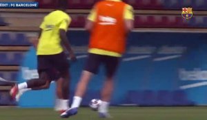 Ousmane Dembélé en feu à l'entraînement du Barça
