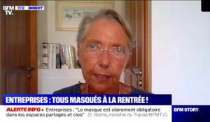 Le port du masque obligatoire dans les entreprises sera de la "responsabilité de l'employeur", selon Elisabeth Borne