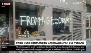 A Paris, plusieurs commerces dont des boucheries et une fromagerie tagués par des véganes pour dénoncer la vente de viandes et de lait