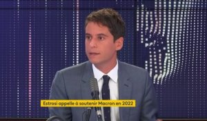 Christian Estrosi appelle à soutenir Emmanuel Macron en 2022 : "Je suis toujours satisfait quand une personnalité qui ne fait pas partie de la majorité  apporte son soutien", dit Gabriel Attal