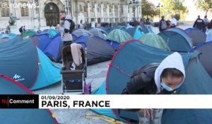 Un campement de migrants au coeur de Paris