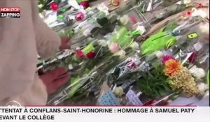 Attentat à Conflans-Saint-Honorine : hommage à Samuel Paty devant le collège (vidéo)