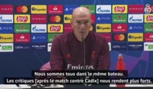 Groupe B - Zidane : "Nous méritons les critiques après le match contre Cadix"