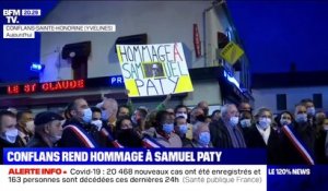 Près d’un millier de personnes rend hommage à Samuel Paty à Conflans-Sainte-Honorine