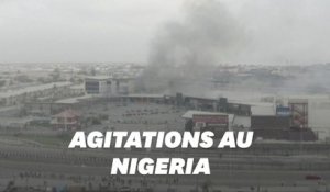 Au Nigeria, ces images de drones montrent des personnes fuyant un supermarché en feu