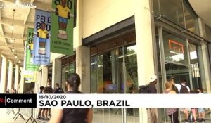 Exposition en l'honneur du "Roi" Pelé au Musée du football de Sao Paulo