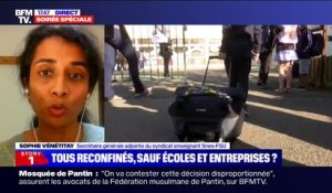 Pour Sophie Vénétitay (Snes-FSU), si les écoles restent ouvertes, "il va falloir renforcer le protocole sanitaire"