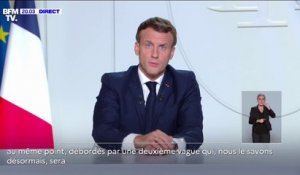 Emmanuel Macron: "Comme tous nos voisins, nous sommes submergés par l'accélération soudaine de l'épidémie"