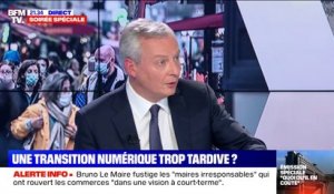 Bruno Le Maire annonce un "aide directe" de 500 euros "aux commerçants qui souhaitent se digitaliser"