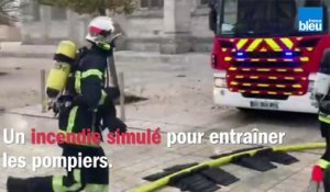 Un incendie simulé à la cathédrale d'Evreux