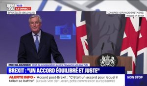 Michel Barnier annonce que le Royaume-Uni ne "fera plus parti dans quelques jours de la politique commune de la pêche" après l'accord trouvé sur le Brexit