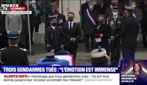 Florence Parly et Gérald Darmanin remettent la Légion d'honneur aux trois gendarmés tués dans le Puy-de-Dôme