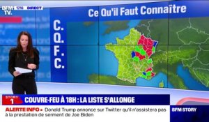 Le Cher, le Vaucluse et le Bas-Rhin vont passer en couvre-feu à 18h à partir de dimanche