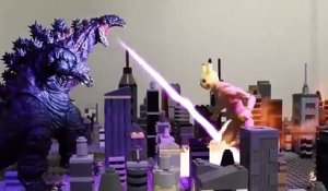 Pexachu vs Godzilla (Stop motion)