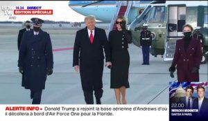 Donald et Melania Trump sont arrivés sur la base militaire d'Andrews