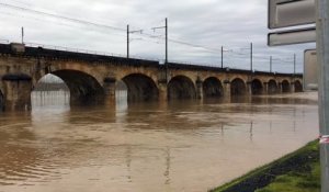 Inondation au viaduc de Saint-Macaire, jeudi 4 février 2021