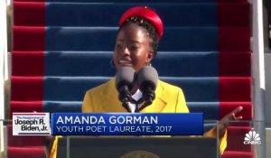 Inaugural poet Amanda Gorman delivers a poem at Joe Biden's inauguration
