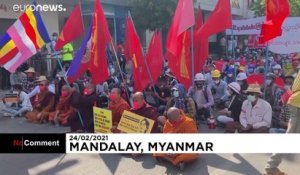 Birmanie : la police bloque les manifestants anti-coup d'État à Mandalay