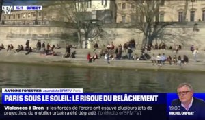 Paris: la brigade fluviale vérifie la distanciation physique sur les quais de Seine