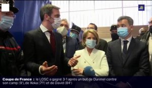 Olivier Véran et Gérald Darmanin se sont rendus dans des centres de vaccination de Boulogne-sur-Mer et de Tourcoing ce dimanche