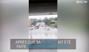 Une femme est secourue de sa voiture prisonnière des eaux