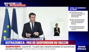 Olivier Véran: "Au mois d'avril, nous recevrons 1,9 million de doses du vaccin Pfizer par semaine"