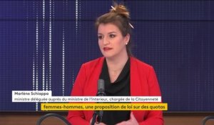 Parité : "Les quotas c’est un mal nécessaire, quand il n’y a pas de quotas on ne progresse pas", défend Marlène Schiappa