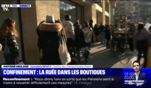 Confinement à Paris: jusqu'à 45 minutes d'attente devant ce magasin de vêtements avant la grande fermeture