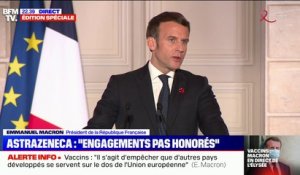 Emmanuel Macron appelle l'Europe à retrouver le "goût du risque" sur la vaccination: "Les États-Unis ont été plus ambitieux que nous"
