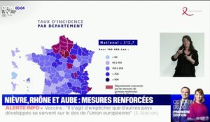 Covid-19: des mesures renforcées annoncées dans l’Aube, le Rhône et la Nièvre