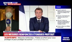 Adrien Quatennens (LFI): "Nous payons la facture du pari hasardeux qu'a fait Emmanuel Macron en janvier de ne pas reconfiner"