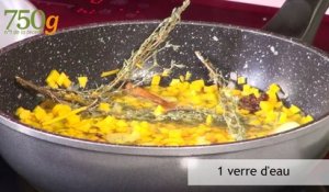 Pavé de veau au Rocamadour, chutney de citrouille et pistache