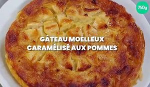 Gâteau moelleux et caramélisé aux pommes