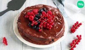Gâteau au chocolat, mascarpone et fruits rouges