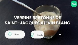 Verrine bretonne de Saint-Jacques au vin blanc