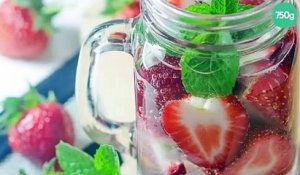 Detox water à la fraise