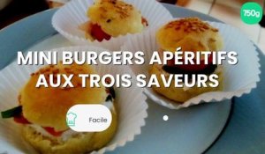 Mini burgers apéritifs aux trois saveurs