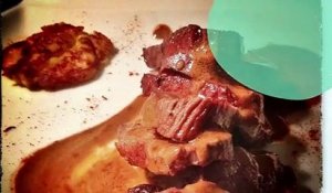 Magret de Canard à la sauce au Porto Blanc et ses pavés de purée au Cantal