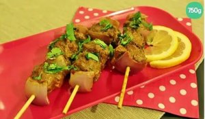 Brochettes de bœuf à l'indienne, gingembre & ketchup