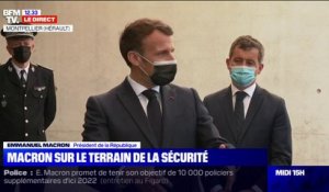 Emmanuel Macron auprès des forces de l'ordre: "On est déterminés, on va s'en donner les moyens et vous en donner les moyens"