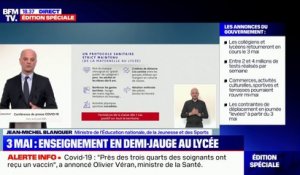 Jean-Michel Blanquer: "Nous fermerons la classe dès qu'il y a un cas de contamination"